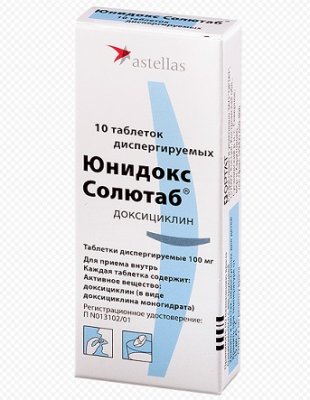 Купить юнидокс солютаб, таблетки диспергируемые 100мг, 10 шт в Семенове