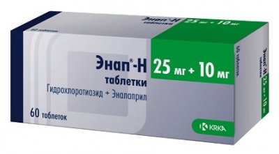 Купить энап-h, таблетки 25мг+10мг, 60 шт в Семенове