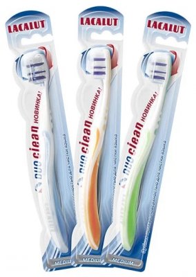 Купить lacalut (лакалют) зубная щетка duo clean средняя, 1 шт в Семенове