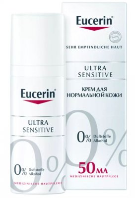 Купить eucerin ultrasensitive (эуцерин) крем для лица для чувствительной, нормальной и комбинированной кожи успокаивающий 50 мл в Семенове