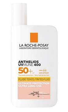 La Roche-Posay Anthelios UVMune 400 (Ля Рош Позе) флюид для лица тонирующий солнцезащитный SPF50+/PPD42, 50мл