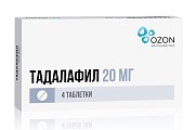 Купить тадалафил, таблетки, покрытые пленочной оболочкой 20мг, 4 шт в Семенове