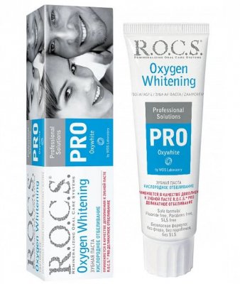 Купить рокс (r.o.c.s) зубная паста pro кислородное отбеливание, 60г в Семенове