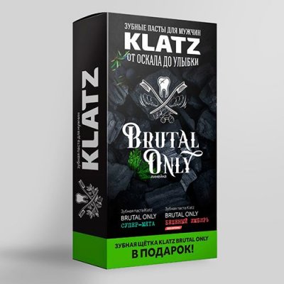 Купить klatz (клатц) набор для мужчин зубная паста мята 75мл+зубная паста имбирь 75мл+зубная щетка жесткая в Семенове