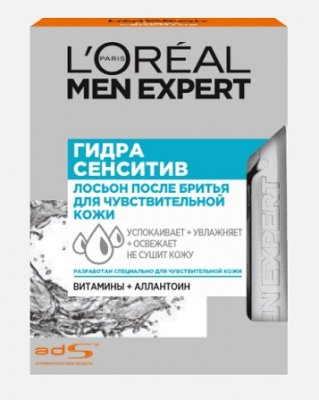 Купить l'oreal (лореаль) men expert, лосьон после бритья для чувствительной кожи, 100мл в Семенове