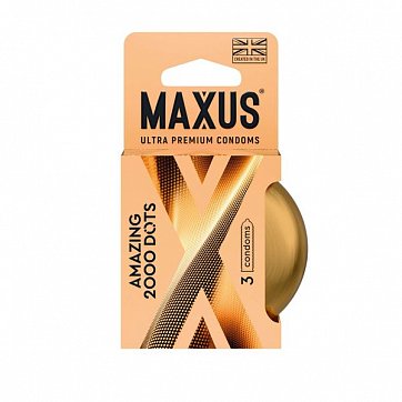 Презервативы из натурального латекса точечные Amazing Maxus (Максус) 3шт