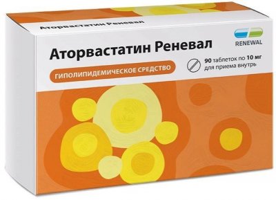 Купить аторвастатин-реневал, таблетки, покрытые пленочной оболочкой 10мг, 90 шт в Семенове