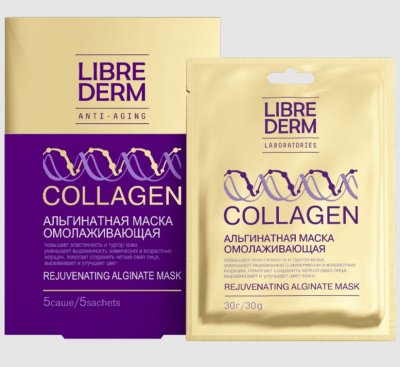 Купить librederm collagen (либридерм) маска альгинатная омолаживающая, 30мл 5шт в Семенове