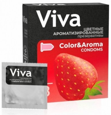 Купить viva (вива) презервативы ароматизированные цветные 3шт в Семенове
