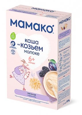 Купить мамако каша овсяная с черносливом на козьем молоке с 6 месяцев, 200г в Семенове