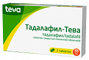 Купить тадалафил-тева, таблетки, покрытые пленочной оболочкой 20мг 2шт в Семенове