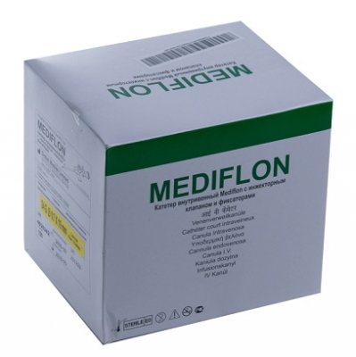 Купить катетер внутривенный mediflon с инжекторным клапаном и фиксаторами, размер 24g, 100шт в Семенове