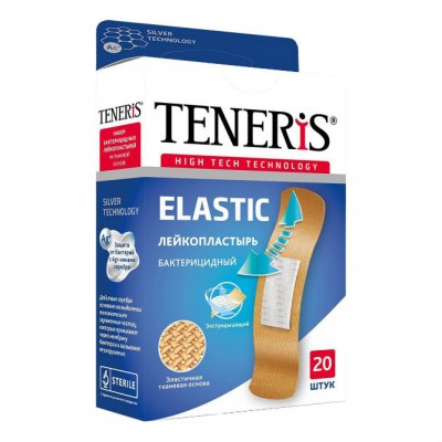 Купить пластырь teneris elastic (тенерис) бактерицидный ионы ag тканевая основа, 20 шт в Семенове