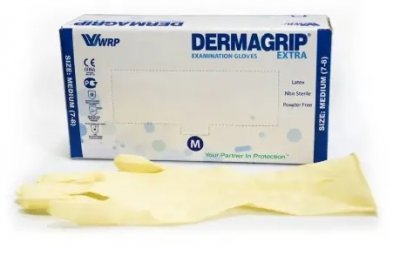 Купить перчатки dermagrip extra смотровые неопудрен размер m 25 пар в Семенове