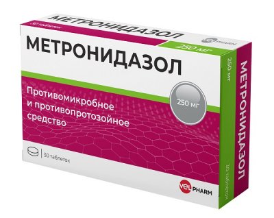 Купить метронидазол велфарм, таблетки 250мг, 30 шт в Семенове