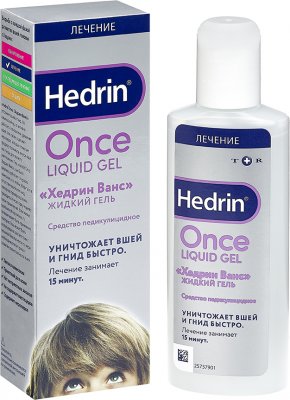 Купить hedrin once (хендрин ванс), средство педикулицидный (от вшей и гнид) жидкий гель, 100мл в Семенове