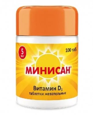 Купить витамин д3 минисан, таблетки жевательные 5мкг,100 шт бад в Семенове