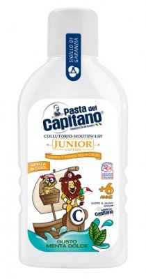 Купить pasta del сapitano junior (паста дель капитано) ополаскиватель для полости рта детский мягкая мята 6+, 400мл в Семенове