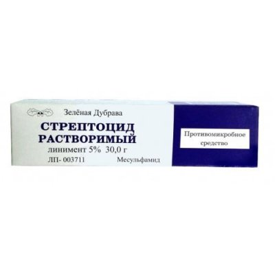 Купить стрептоцид, линимент для наружного применения 5%, 30г в Семенове