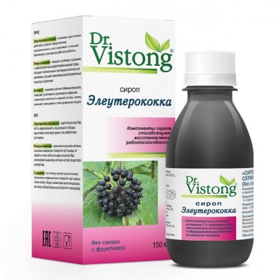 Купить dr vistong (др вистонг) сироп элеутерокка без сахара, флакон 150мл в Семенове