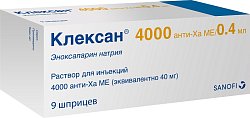 Купить клексан, раствор для инъекций 4000 анти-ха ме/0,4 мл, шприцы 0,4мл, 9 шт в Семенове