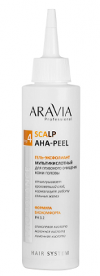 Купить aravia (аравиа) гель-эксфолиант для глубокого очищения кожи головы мультикислотный scalp aha-peel, 150мл в Семенове