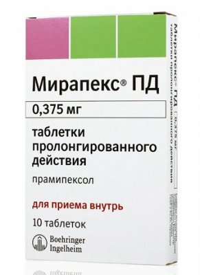 Купить мирапекс пд, таблетки пролонгированного действия 0,375мг, 10 шт в Семенове