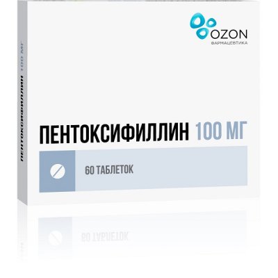 Купить пентоксифиллин, таблетки кишечнорастворимые, покрытые пленочной оболочкой 100мг, 60 шт в Семенове