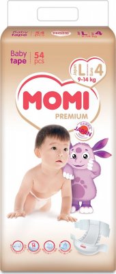 Купить momi premium (моми) подгузники детские, размер l 9-14кг, 54 шт в Семенове