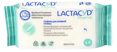 Купить lactacyd pharma (лактацид фарма) салфетки влажные для интимной гигиены с тимьяном 8шт в Семенове