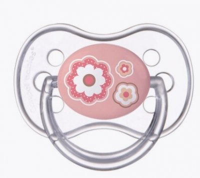 Купить canpol (канпол) пустышка круглая силиконовая 0-6 месяцев newborn baby розовая 1 шт в Семенове