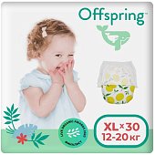 Купить offspring (оффспринг) подгузники-трусики детские размер xl, 12-20 кг 30 шт лимоны в Семенове