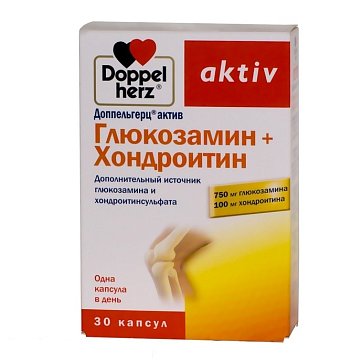 Doppelherz (Доппельгерц) Актив глюкозамин+хондроитин, капсулы 30шт БАД