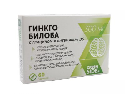 Купить гинкго билоба с глицином и витамин в6, таблетки 300мг, 60 шт бад в Семенове