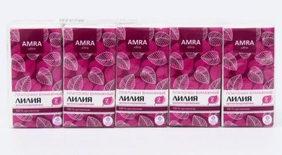 Купить amra (амра) платочки бумажные с ароматом лилии, в упаковке 10 шт в Семенове