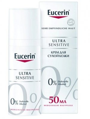 Купить eucerin ultrasensitive (эуцерин) крем для лица для чувствительной и сухой кожи успокоивающий 50 мл в Семенове