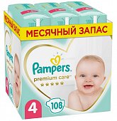 Купить pampers premium care (памперс) подгузники 4 макси 9-14кг, 108шт в Семенове