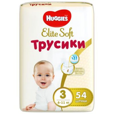 Купить huggies (хаггис) трусики elitesoft 3, 6-11кг 54 шт в Семенове