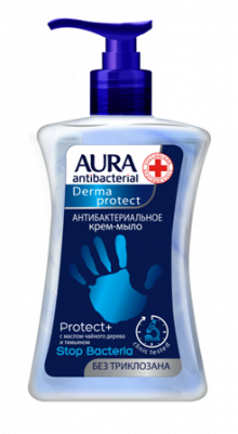 Купить aura (аура) дерма протект крем-мыло антибактериальное протект+ 250мл в Семенове