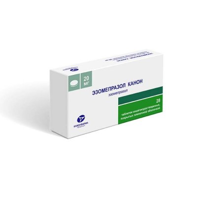 Купить эзомепразол-канон, таблетки кишечнорастворимые, покрытые пленочной оболочкой 20мг, 28 шт в Семенове