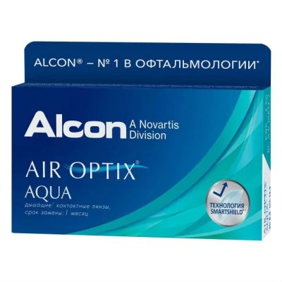 Купить контактные линзы alcon (алкон) air optix aqua, 6 шт, -3,00 (8,6) в Семенове
