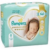 Купить pampers premium care (памперс) подгузники 0 для новорожденных 1-3кг, 22шт в Семенове