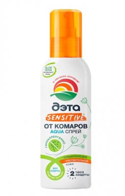 Купить дэта aqua спрей от комаров для чувствительной кожи для взрослых и детей с 9 месяцев, 100мл в Семенове