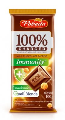 Купить charged immunity (чаржед), шоколад молочный с крипсом, 100г в Семенове