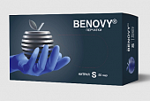 Купить перчатки benovy нитриловые нестерильные неопудренные текстурированные на пальцах размер s 50 пар, сиренево-голубые в Семенове