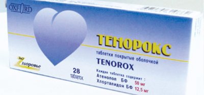 Купить тенорокс, таблетки, покрытые оболочкой 50мг+12,5мг, 28 шт в Семенове