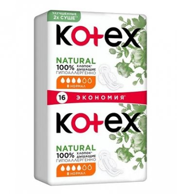 Купить kotex natural (котекс) прокладки нормал 16шт в Семенове