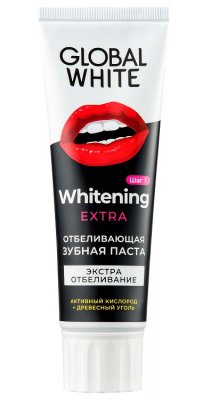 Купить глобал вайт (global white) зубная паста экстра отбеливающая активный кислород, 100мл в Семенове