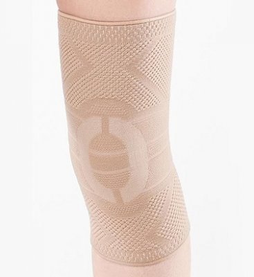 Купить бандаж на коленный сустав бежевый фиксация с силиконом habic, обхват 43-46см размер 7 в Семенове