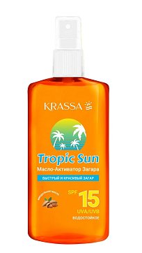 Krassa Tropic Sun (Красса) масло-активатор загара SPF15 150мл